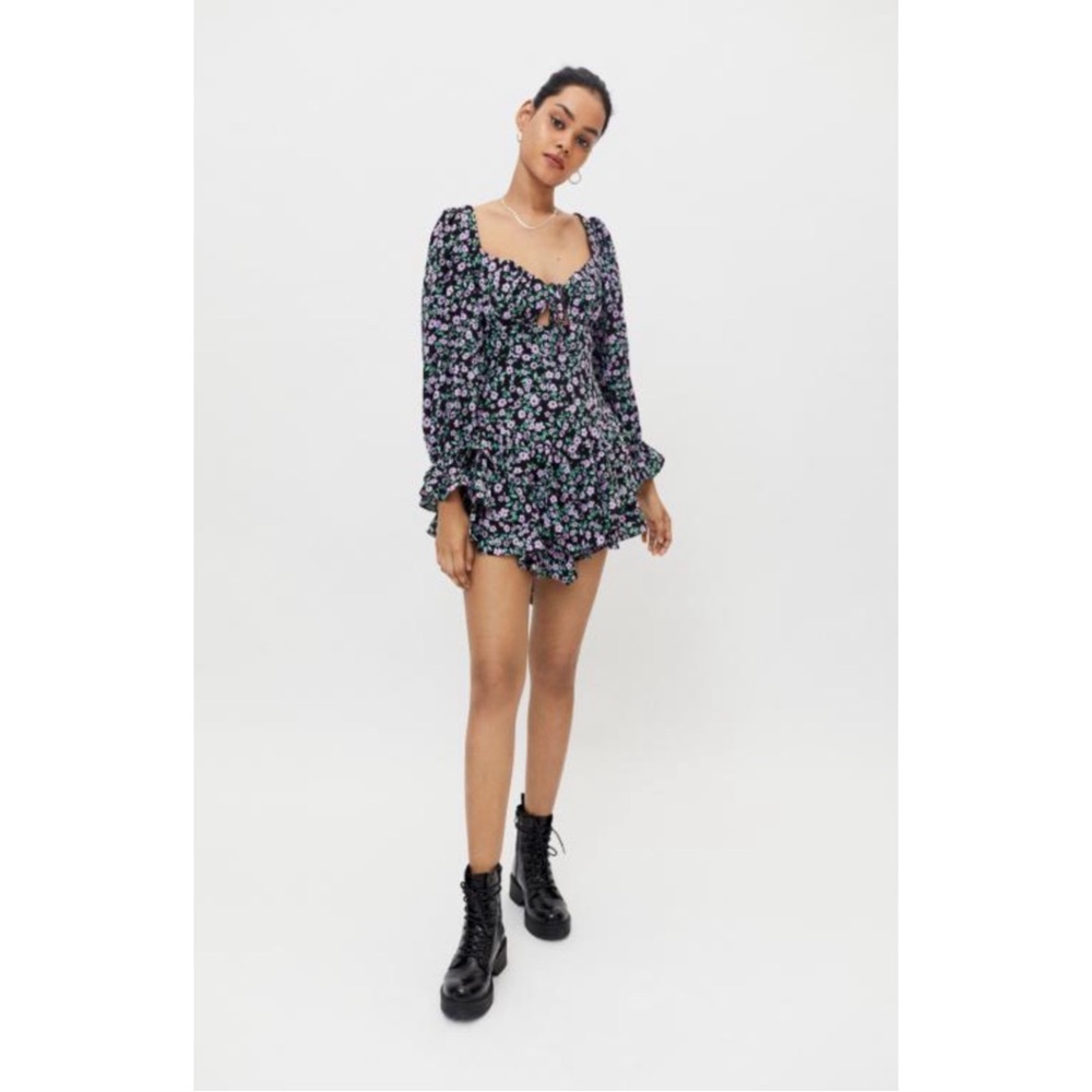 Kiss The Sky Violet Tiered Mini Dress